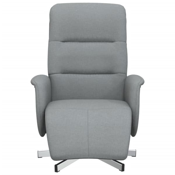 Reclinerfåtölj med fotstöd ljusgrå tyg
