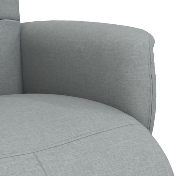 Reclinerfåtölj med fotstöd ljusgrå tyg