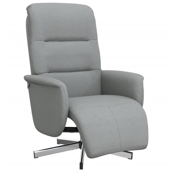 Reclinerfåtölj med fotstöd ljusgrå tyg