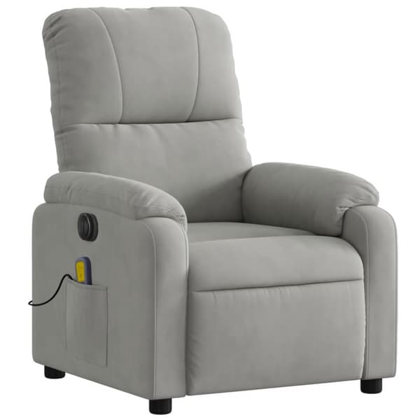 massagestol mikrofiberstof lysegrå