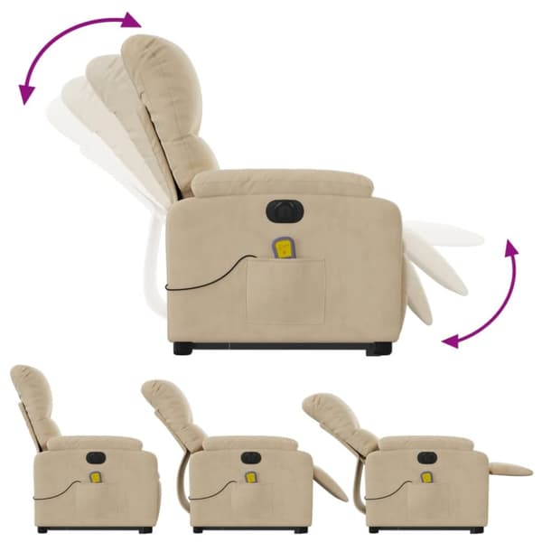 Elektrisk massagefåtölj med uppresningshjälp mikrofibertyg