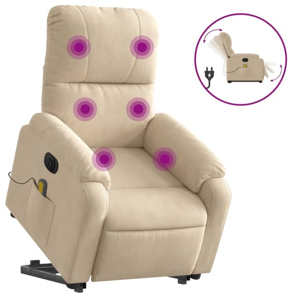 Elektrisk massagefåtölj med uppresningshjälp mikrofibertyg