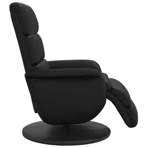 Reclinerfåtölj med fotstöd svart konstläder