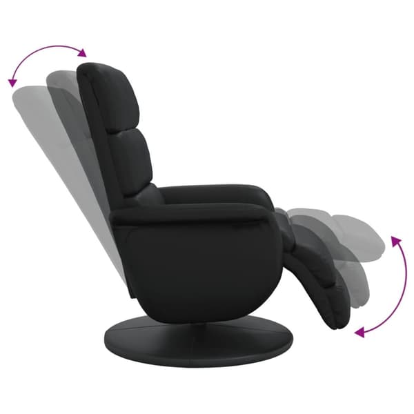 Reclinerfåtölj med fotstöd svart konstläder