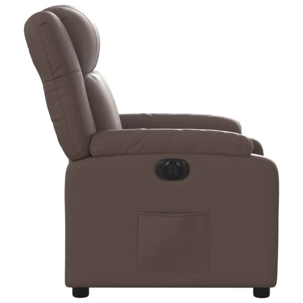 Elektronisk reclinerfåtölj brun konstläder