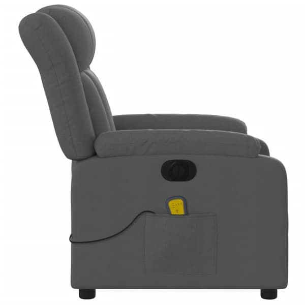 Elektrisk massagefåtölj mörkgrå tyg