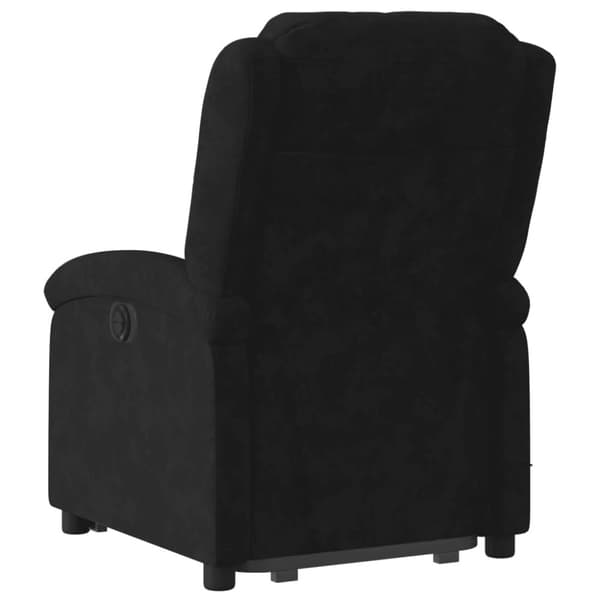 Massagefåtölj med uppresningshjälp Svart sammet