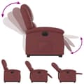 Miniatyrbild 6 av 10: Reclinerfåtölj med uppresningshjälp vinröd konstläder