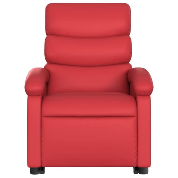 Reclinerfåtölj med uppresningshjälp röd konstläder