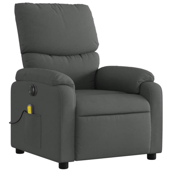 Elektrisk massagefåtölj mörkgrå tyg