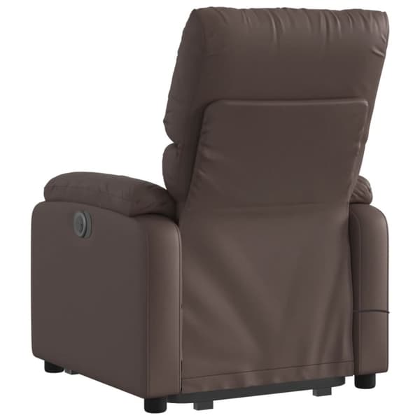 massagestol med løftefunktion kunstlæder brun
