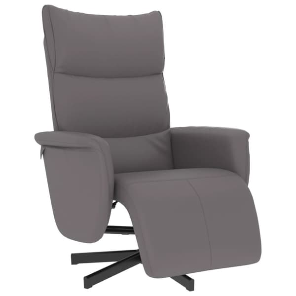 Reclinerfåtölj med fotstöd grå konstläder