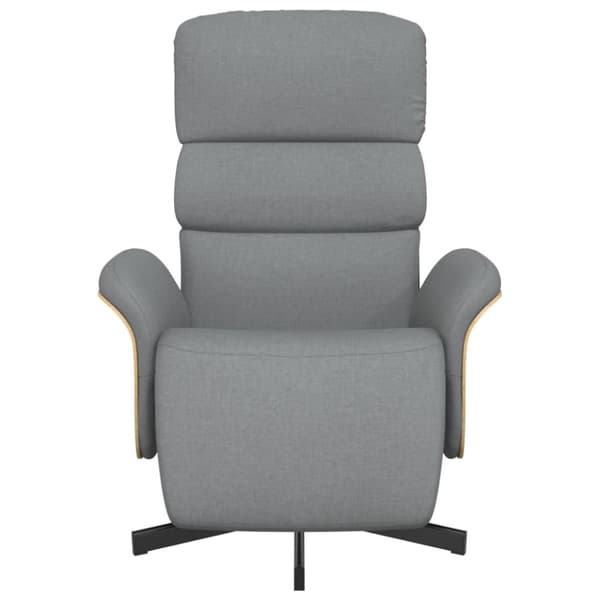 Reclinerfåtölj med fotstöd ljusgrå tyg