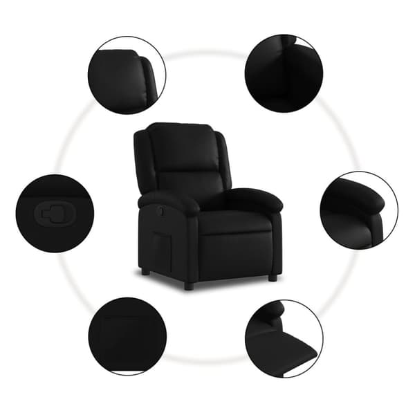 Reclinerfåtölj svart konstläder