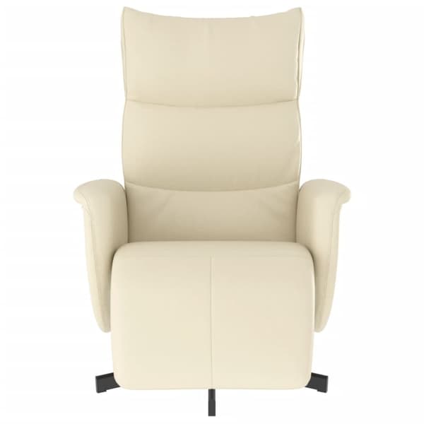 Reclinerfåtölj med fotstöd gräddvit konstläder