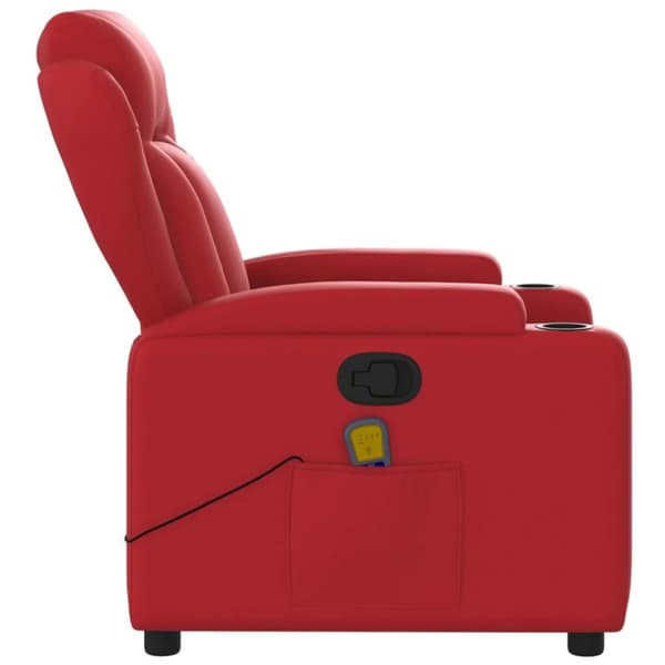 Massagefåtölj röd konstläder