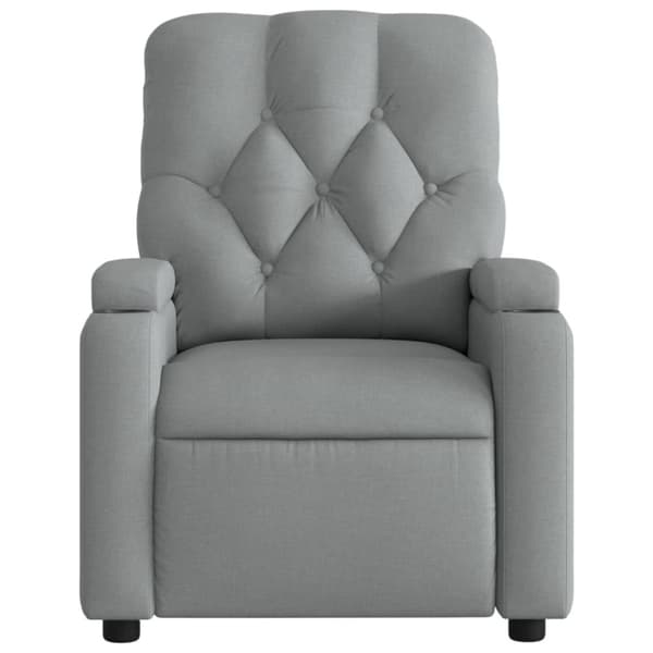 Reclinerfåtölj ljusgrå tyg
