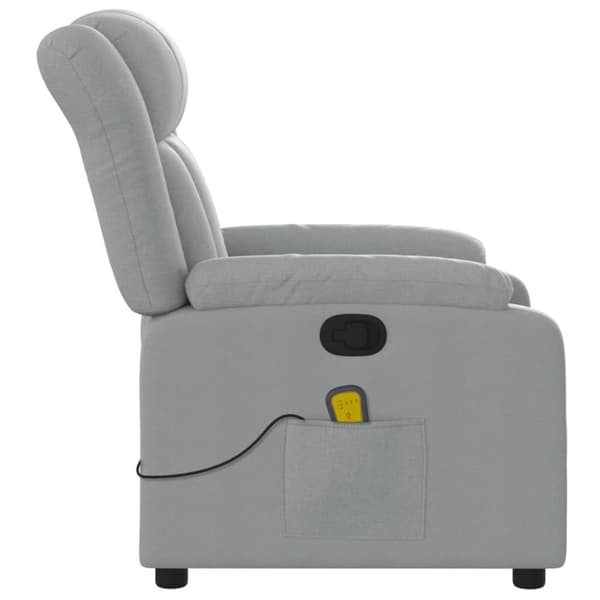 Massagefåtölj ljusgrå tyg