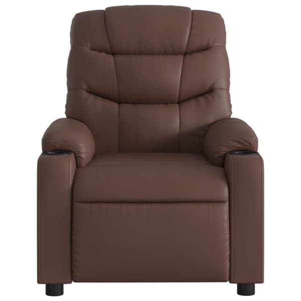 Reclinerfåtölj brun konstläder