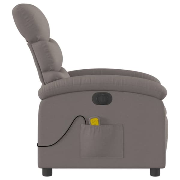 Elektrisk massagefåtölj taupe tyg