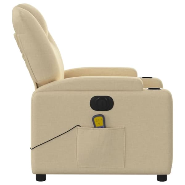 eldrevet massagestol stof cremefarvet