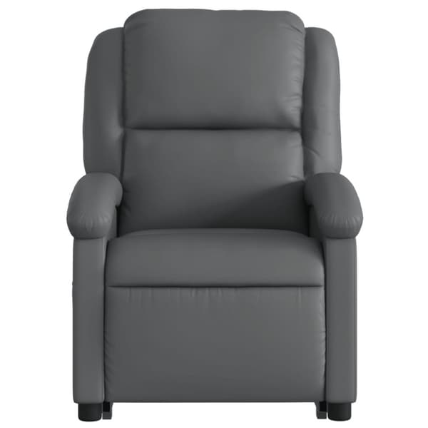 Reclinerfåtölj med uppresningshjälp grå konstläder