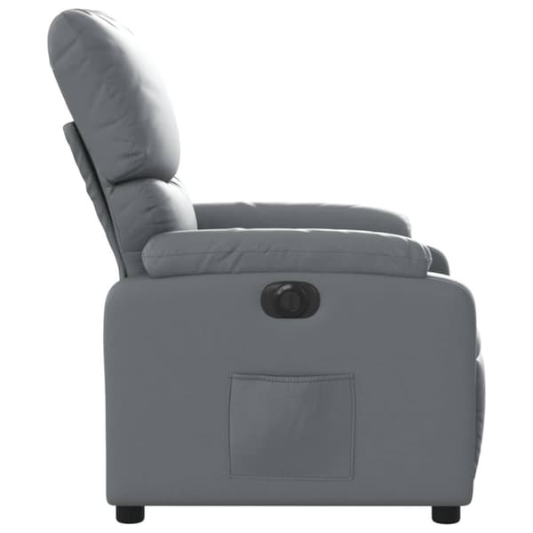 Elektrisk reclinerfåtölj grå konstläder