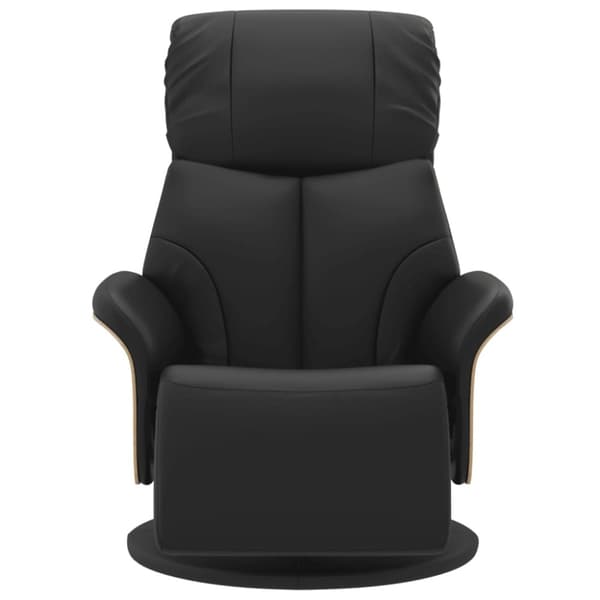 Reclinerfåtölj med fotstöd svart konstläder
