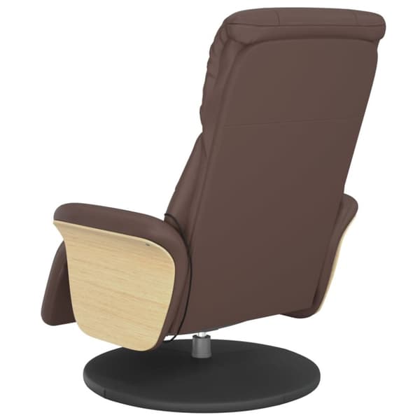 Reclinerfåtölj med fotstöd brun konstläder