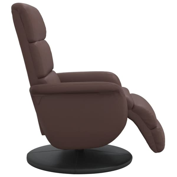 Reclinerfåtölj med fotstöd brun konstläder