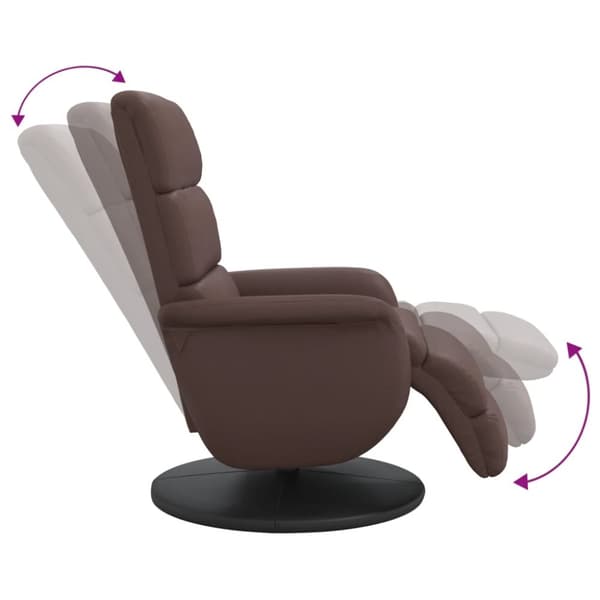 Reclinerfåtölj med fotstöd brun konstläder