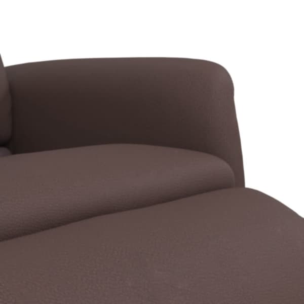 Reclinerfåtölj med fotstöd brun konstläder