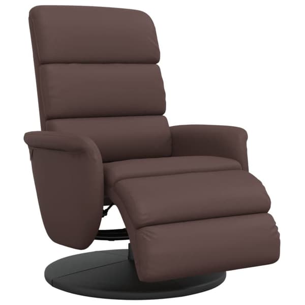 Reclinerfåtölj med fotstöd brun konstläder