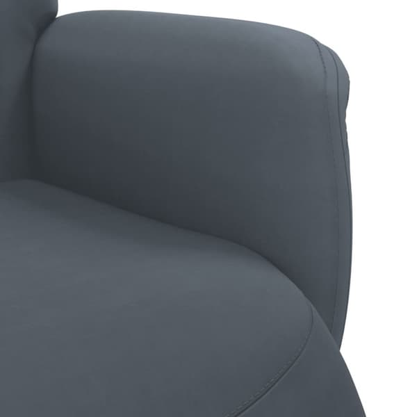 Reclinerfåtölj med fotstöd mörkgrå sammet