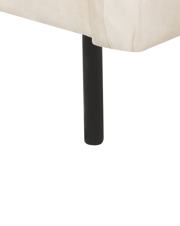 Fåtölj Beige Sammetstyg Svarta Ben Modern Retrostil Vardagsrum