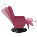 Miniatyrbild 6 av 9: Reclinerfåtölj med fotstöd vinröd sammet