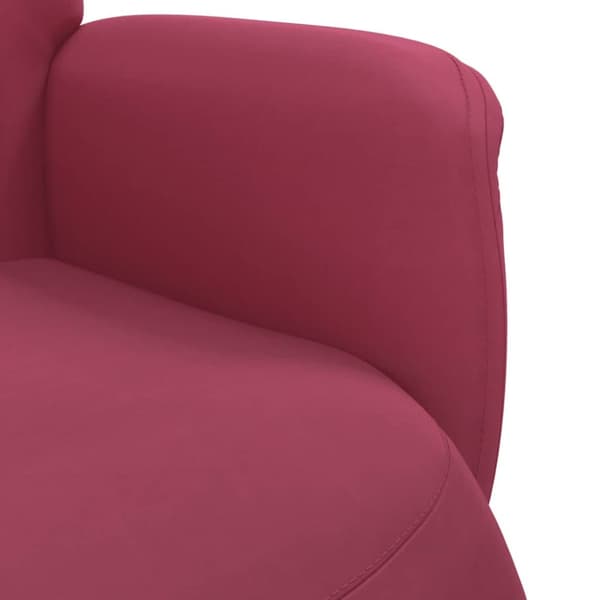 Reclinerfåtölj med fotstöd vinröd sammet