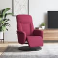 Miniatyrbild 1 av 9: Reclinerfåtölj med fotstöd vinröd sammet
