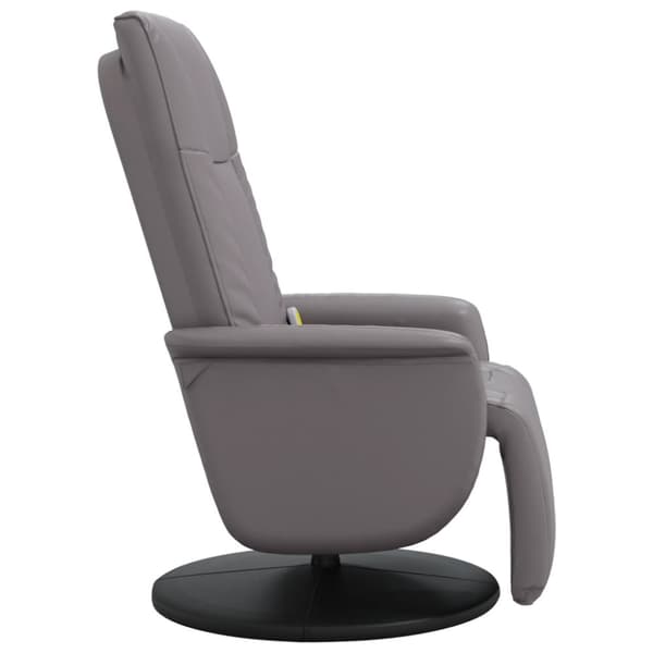 Massagefåtölj med fotstöd grå konstläder