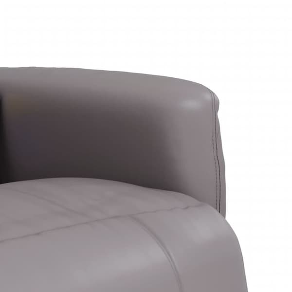 Massagefåtölj med fotstöd grå konstläder