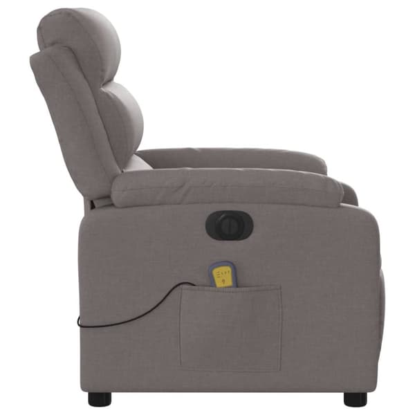 Elektrisk massagefåtölj taupe tyg