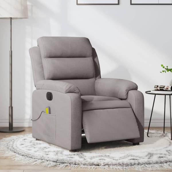 Elektrisk massagefåtölj taupe tyg