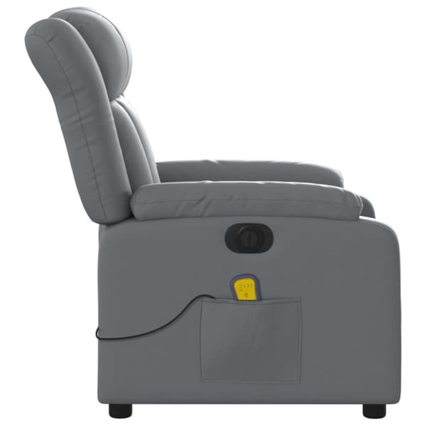 Elektrisk massagefåtölj grå konstläder