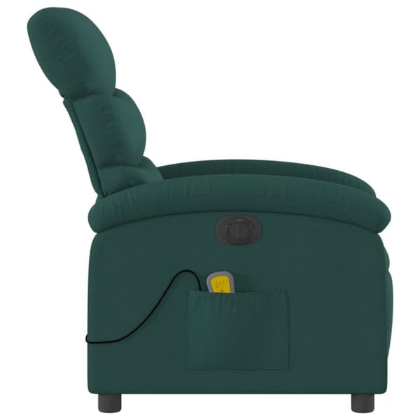 Elektrisk massagefåtölj mörkgrön tyg