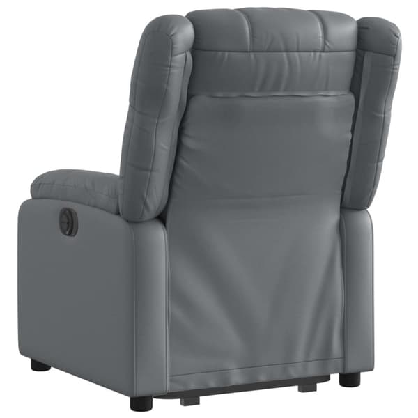 Reclinerfåtölj med uppresningshjälp grå konstläder