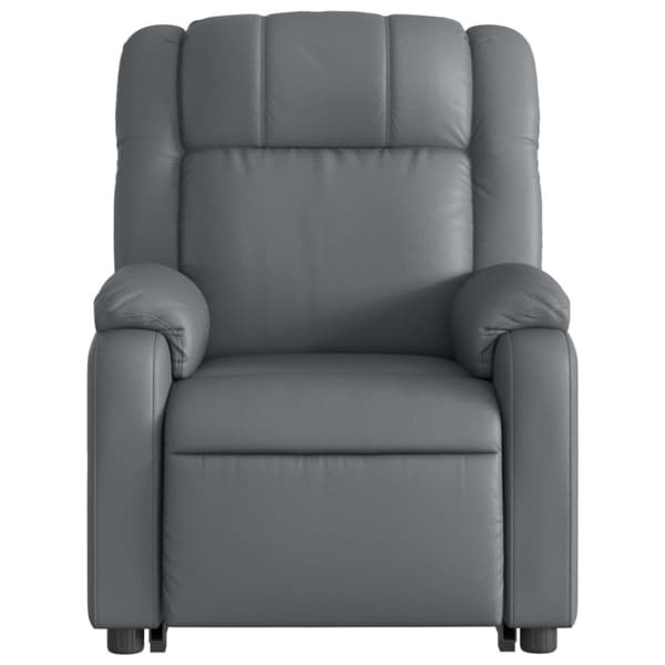 Reclinerfåtölj med uppresningshjälp grå konstläder