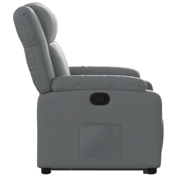 Reclinerfåtölj med uppresningshjälp grå konstläder