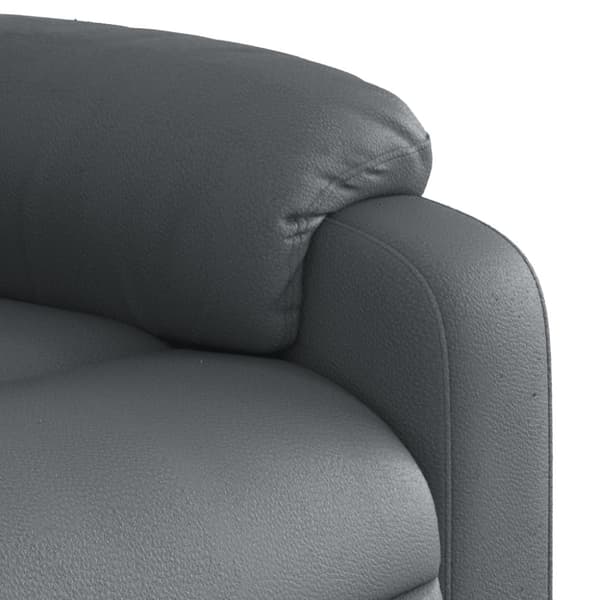 Reclinerfåtölj med uppresningshjälp grå konstläder