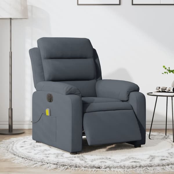 massagestol velour mørkegrå