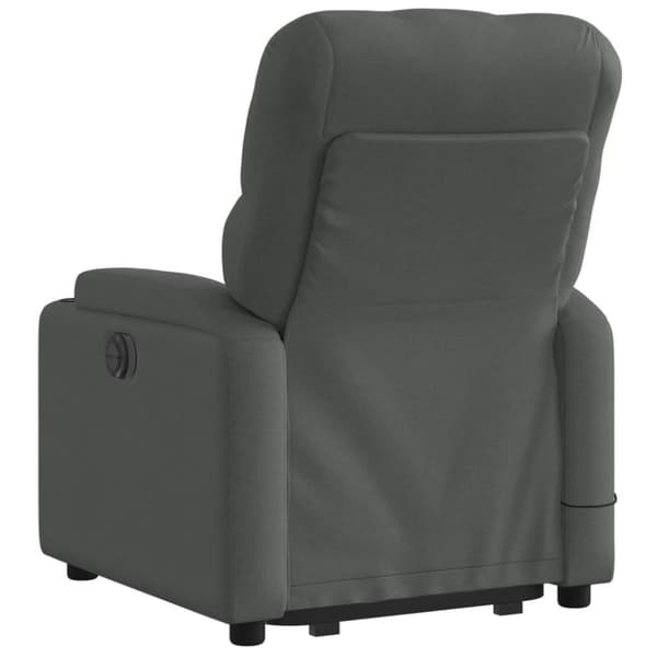 Massagefåtölj med uppresningshjälp mörkgrå tyg